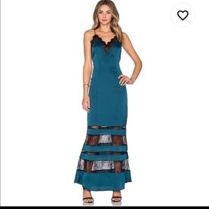 NWT LOVERS + FRIENDS Elegant Teal Lace Trim Nightie